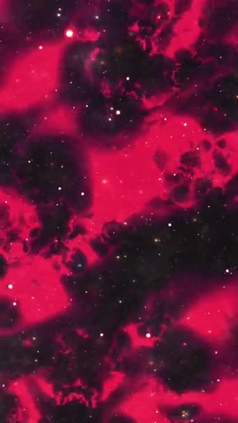 Ruimtevlucht Naar Een Sterrenveld Galaxy Clouds Lightning Nebula Verticale Video — Stockvideo