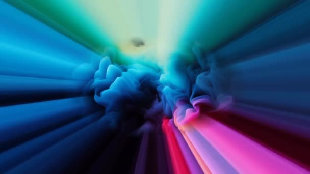 Abstract Motion Background Vibrant Multi Colored Swirls Waves Rays — стокове відео