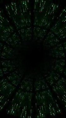 İkili veri tünelinin dikey videosundan geçiliyor