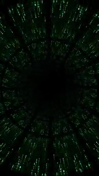 Rijden Door Verticale Video Van Binaire Datatunnel — Stockvideo