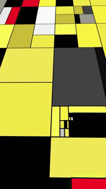 Bunte Rechtecke Mondrianischen Stil Kunst Illustration Dolly Erschossen Vertikale Video — Stockvideo