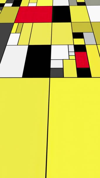 Barevné Obdélníky Mondrian Styl Umění Ilustrace Dolly Shot Vertikální Video — Stock video