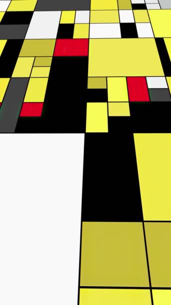 Coloridos Rectángulos Estilo Mondrian Ilustración Dolly Shot Vertical Video — Vídeos de Stock