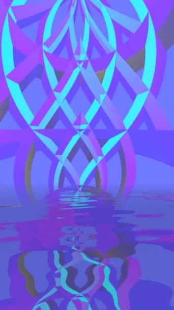 Αφηρημένο Φόντο Κίνησης Γεωμετρικά Σχήματα Που Αντανακλούν Στο Νερό Κάθετη — Αρχείο Βίντεο