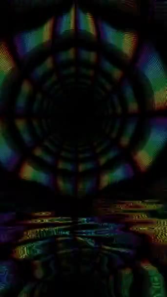 Hypnotische Pijlen Tunnel Achtergrond Weerspiegeld Water Verticale Video — Stockvideo