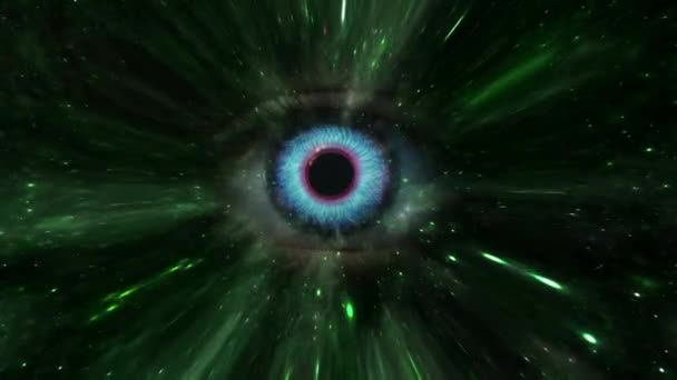 Eye Iris Ripple Kosmische Weltraum Hintergrund — Stockvideo