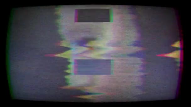 Strašidelná Maska Televizní Obrazovce Efektem Závady — Stock video