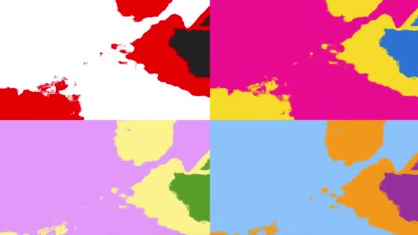 Dieses Kunstwerk Zeigt Eine Reihe Lebhafter Farbtöne Die Vier Quadranten — Stockvideo