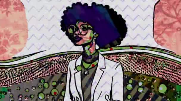艺术创作中的妇女手绘动画 — 图库视频影像