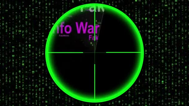 Nep Nieuws Info Oorlog Radar Concept — Stockvideo
