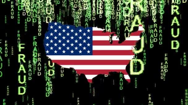 Grafikus Ábrázolás Tartalmaz Egy Térképet Egyesült Államok Emblémával Zászló — Stock videók