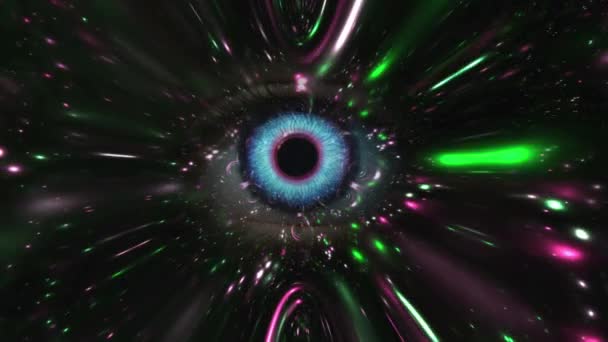 Eye Iris Ripple Kozmikus Világűrben Háttér — Stock videók