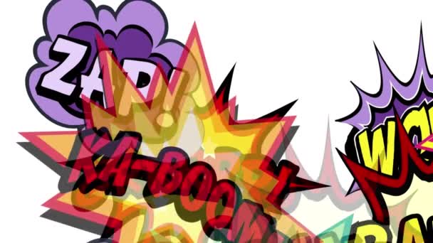 Komiks Bańka Mowy Retro Pop Sztuka Styl Animowane Tło — Wideo stockowe