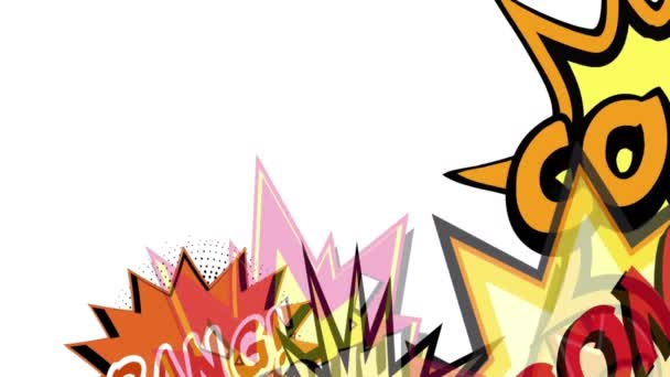 Comic Blase Rede Retro Pop Art Stil Animierten Hintergrund — Stockvideo