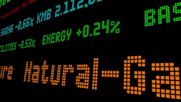Erdgaspreise Bleiben Unter Druck Börsen Ticker — Stockvideo