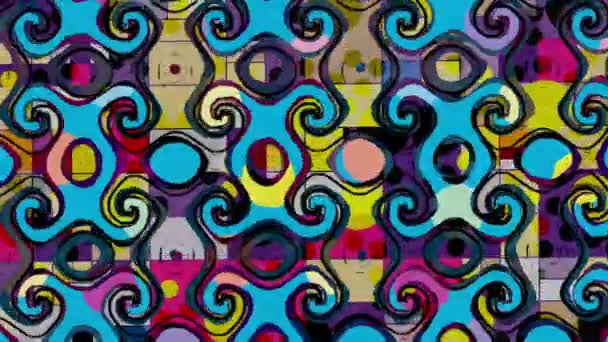 Patrones Circulares Una Compleja Mezcla Colores Dibujar Mano Animación — Vídeos de Stock