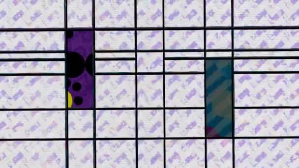 Ручная Рисование Красочных Прямоугольников Анимация — стоковое видео