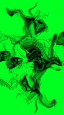 Yeşil Ekrandaki Siyah Duman dikey videosu