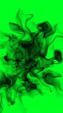 Yeşil Ekrandaki Siyah Duman dikey videosu
