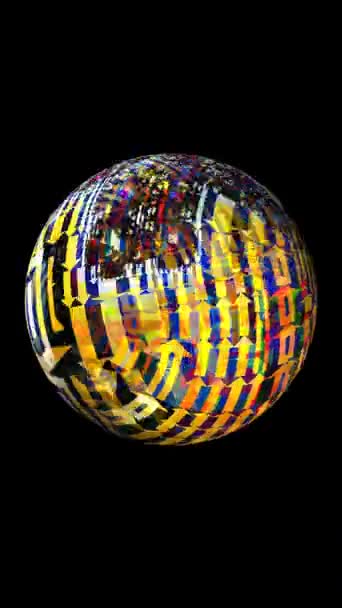 Анотація Геометричних Форм Елементів Вертикальному Відео Обертання Сфери — стокове відео