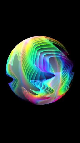 Анотація Геометричних Форм Елементів Вертикальному Відео Обертання Сфери — стокове відео