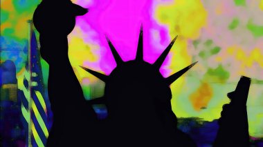 Pop Sanat Tarzında New York Özgürlük Heykeli 