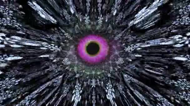 アイアイリス リップルがケルドーコープの催眠運動の背景を見つめている — ストック動画