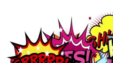 Çizgi roman kabarcığı konuşma retro pop sanat tarzı canlandırılmış arkaplan