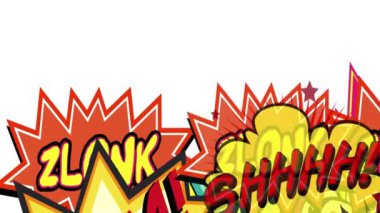 Çizgi roman kabarcığı konuşma retro pop sanat tarzı canlandırılmış arkaplan