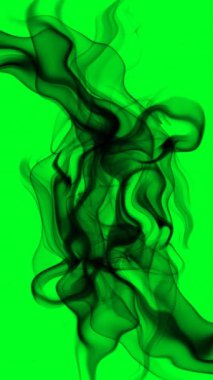 Yeşil Ekrandaki Siyah Duman dikey videosu