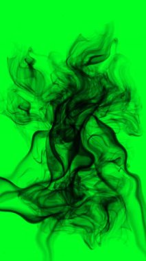 Yeşil Ekrandaki Siyah Duman dikey videosu