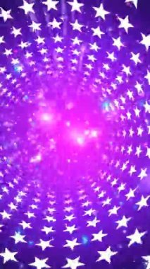 Mor konsantre dönen yıldızlar dikey canlandırma videosu