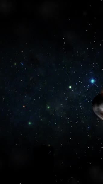 Kugel Zeitlupe Vor Sternenhintergrund Vertikales Video — Stockvideo