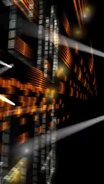 数字科学智能城市旋转垂直视频 — 图库视频影像