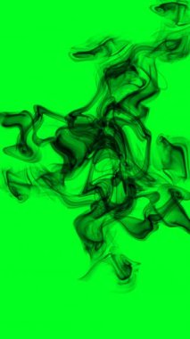 Yeşil Ekrandaki Siyah Duman dikey videosu