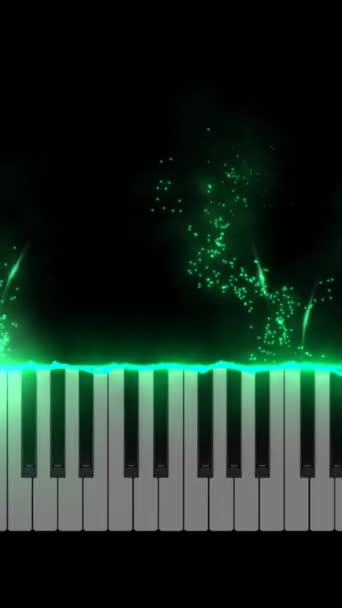 Particles Floating Out Piano Keyboard Vertical Video — Stock Video
