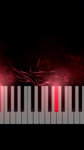 Piyano Klavyesinden Çıkan Parçacıklar Dikey Video — Stok video