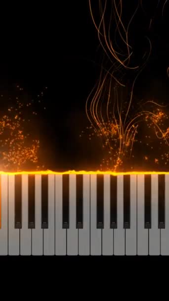 Particelle Galleggianti Fuori Pianoforte Tastiera Verticale Video — Video Stock