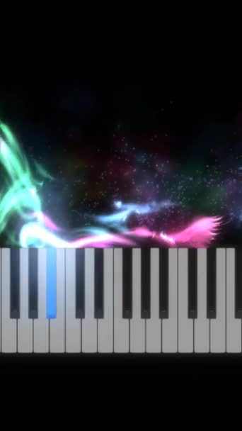 Particules Flottant Sur Piano Clavier Vertical Vidéo — Video