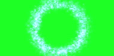 Yeşil bir ekran merkezinde ateşli bir halka gösterir