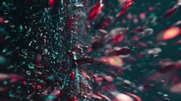 Ошеломляющий Крупный План Показывает Динамику Красочных Брызг Краски Фоне — стоковое видео