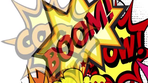 Comic Bubble Toespraak Retro Pop Kunst Stijl Geanimeerde Achtergrond — Stockvideo