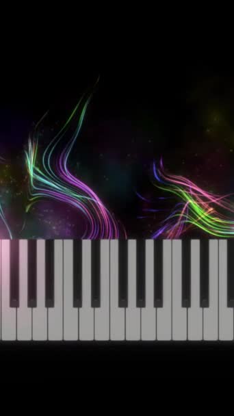 Particles Floating Out Piano Keyboard Vertical Video — Stock Video
