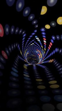 Renkli noktalar tünelinin dikey videosundan geçiyorum.