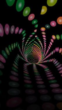 Renkli noktalar tünelinin dikey videosundan geçiyorum.