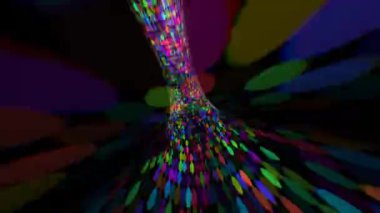 Driving through the Colorful dots tunnel