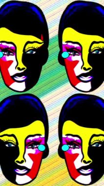 Retro Woman dikey videosuyla Pop Art Stili Canlandırması