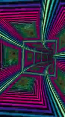 Renkli fütüristik tünel dikey videosundan geçerek