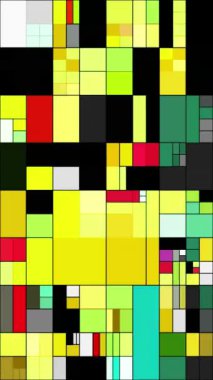 Renkli Dikdörtgenler Mondrian Stili Sanat İllüstrasyonu dikey video
