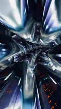 Yüksek teknoloji tünelinin dikey videosundan geçiyorum.